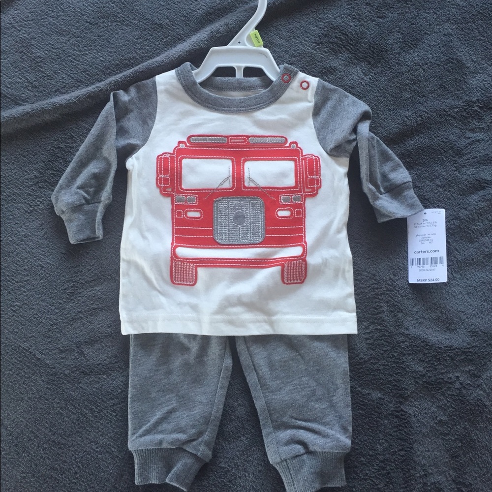 Carters Fire Truck 2-piece Outfit. 3 months NWT